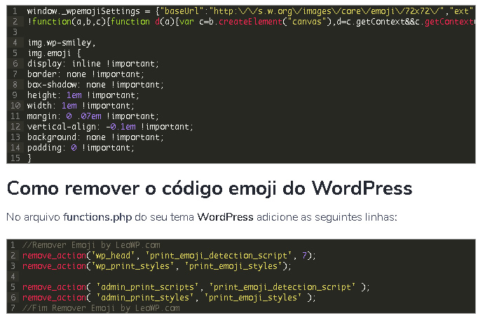 Como remover o Emoji do WordPress sem plugin