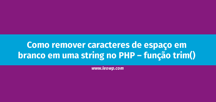Como remover caracteres de espaço em branco em uma string no PHP – função trim()